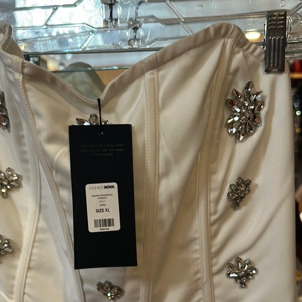 Embellished White Jumpsuit - Picture 2 of 4